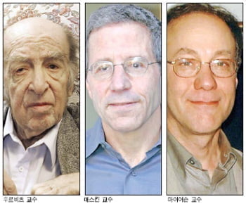 2007년 노벨 경제학상 '제도설계이론' 후르비치, 배스킨, 마이어스 공동수상