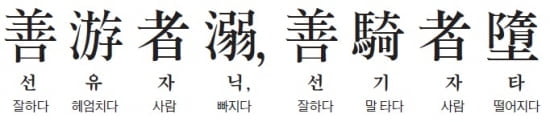 (12) 수영을 잘하는 자는 물에 빠지고, 말을 잘 타는 자는 말에서 떨어진다 - 태평어람