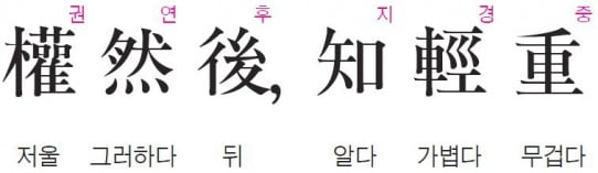 저울질을 한 뒤에 가볍고 무거움을 알 수 있다 - 맹자