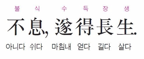 쉬지 않아서 마침내 오래도록 살 수 있었다. -신선전