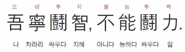 나는 지혜로 싸우지, 힘으로 싸우지 않는다. - 사기