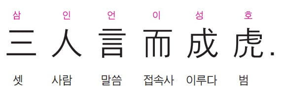세 사람이 말하면 없는 호랑이도 만든다. - 전국책