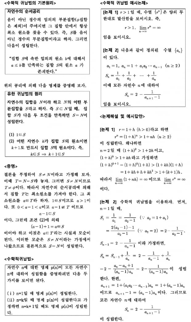 모든 자연수 빠짐없이 세는 방법…수학적 귀납법의 원리